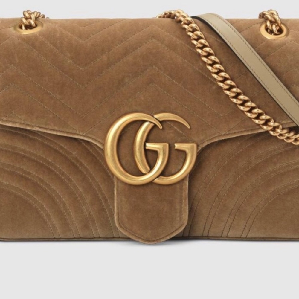 Gucci tan velvet Medium marmont